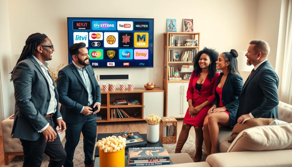 A vibrant, dynamic scene illustrating "reality TV hot takes" conversation. In the foreground, a diverse group of four individuals, dressed in professional business attire, animatedly discussing their opinions on recent reality TV seasons. Their facial expressions show intense engagement—some are laughing, while others look contemplative. In the middle ground, a stylish, modern living room setting with sleek furniture, a large TV screen displaying various reality TV show logos, and colorful decor that adds energy. The background features a cozy bookshelf filled with popcorn, magazines, and memorabilia from popular reality shows. Soft, warm lighting creates an inviting atmosphere, emphasizing camaraderie. The angle is slightly elevated, giving a clear view of both the individuals and the surroundings, capturing the essence of lively debate. A vibrant, dynamic scene illustrating "reality TV hot takes" conversation. In the foreground, a diverse group of four individuals, dressed in professional business attire, animatedly discussing their opinions on recent reality TV seasons. Their facial expressions show intense engagement—some are laughing, while others look contemplative. In the middle ground, a stylish, modern living room setting with sleek furniture, a large TV screen displaying various reality TV show logos, and colorful decor that adds energy. The background features a cozy bookshelf filled with popcorn, magazines, and memorabilia from popular reality shows. Soft, warm lighting creates an inviting atmosphere, emphasizing camaraderie. The angle is slightly elevated, giving a clear view of both the individuals and the surroundings, capturing the essence of lively debate.